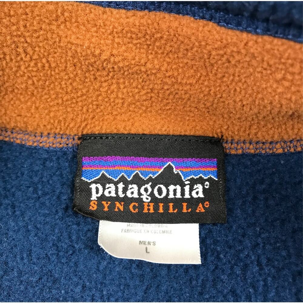 PATAGONIA Synchilla Fleece Vest Men L Blue Unisex Outdoor Timeless Travel Comfy - Picture 8 of 11